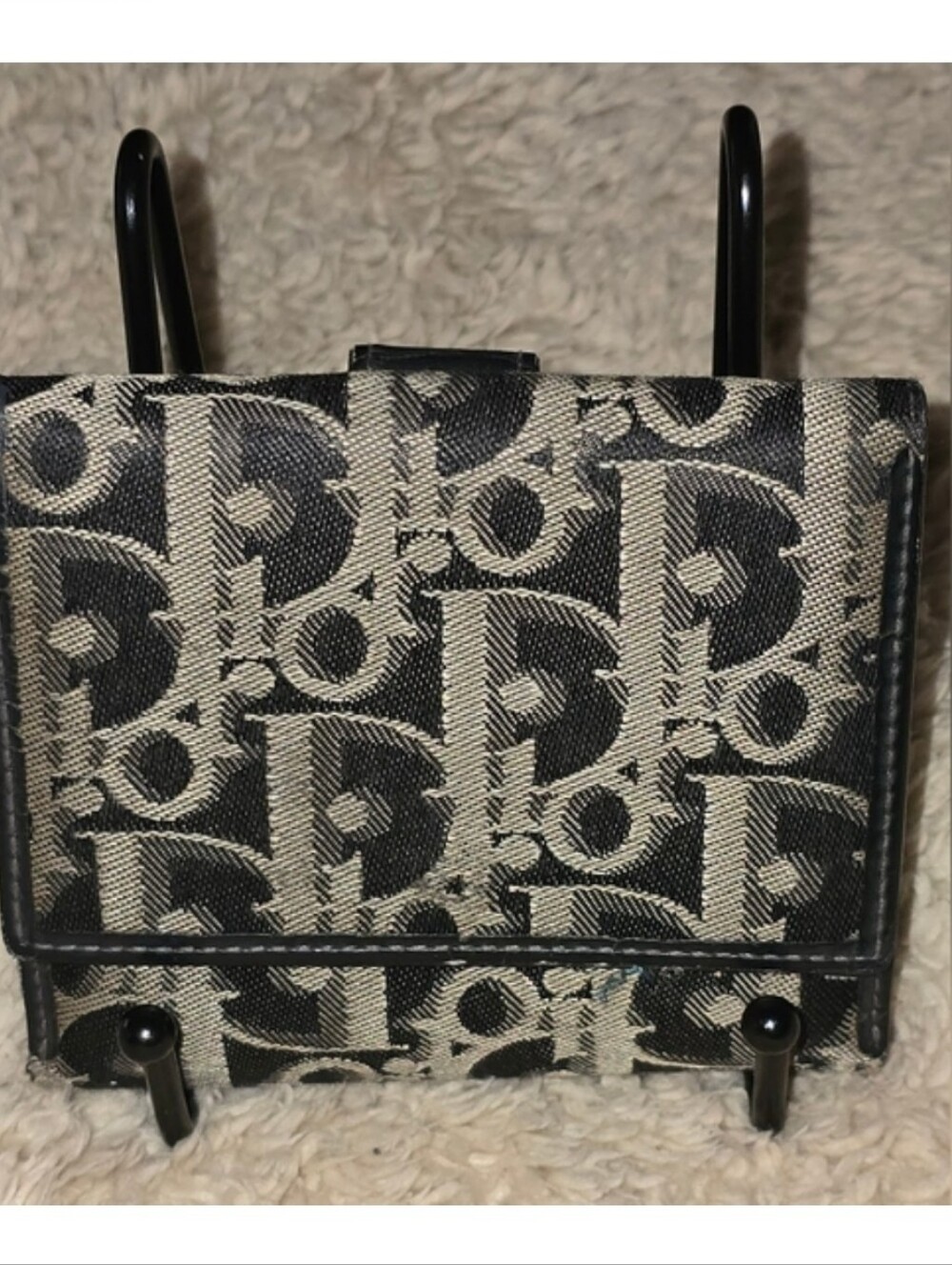 Christian Dior Trotter Canvas Compact Wallet, Great Vintage Cond, Sz 4.25" x 4" - Picture 4 of 16